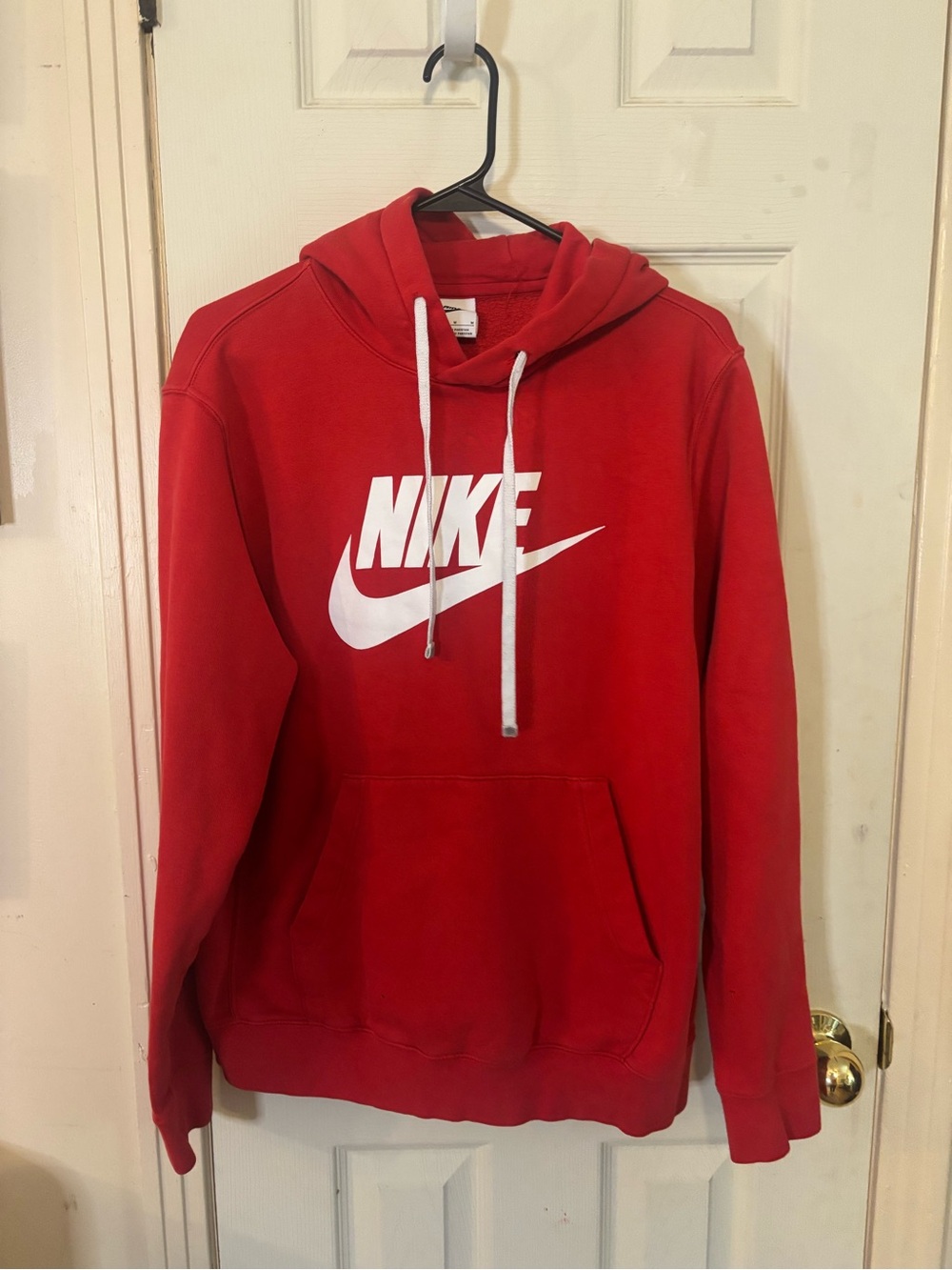 Nike Red Crewneck Hoodie with White Logo
